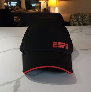 ESPN Black Hat w/ Velcro Adjustable Strap